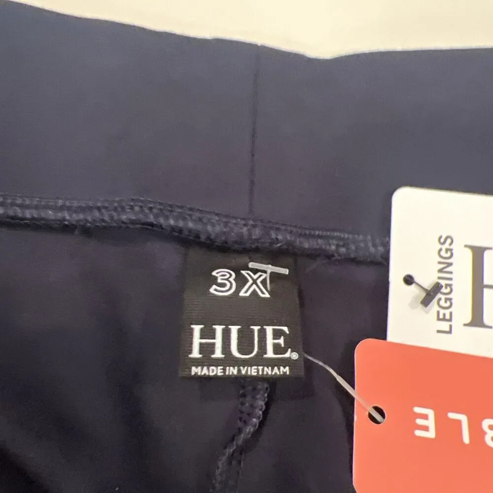 Hue Womens Leggings Size 3X Plus Navy Pockets - Picture 7 of 9